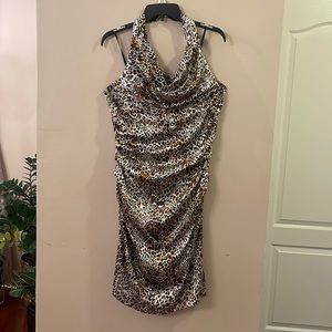 Suri Chin fro maggy boutique, beautiful animal prints silk cocktail dress.